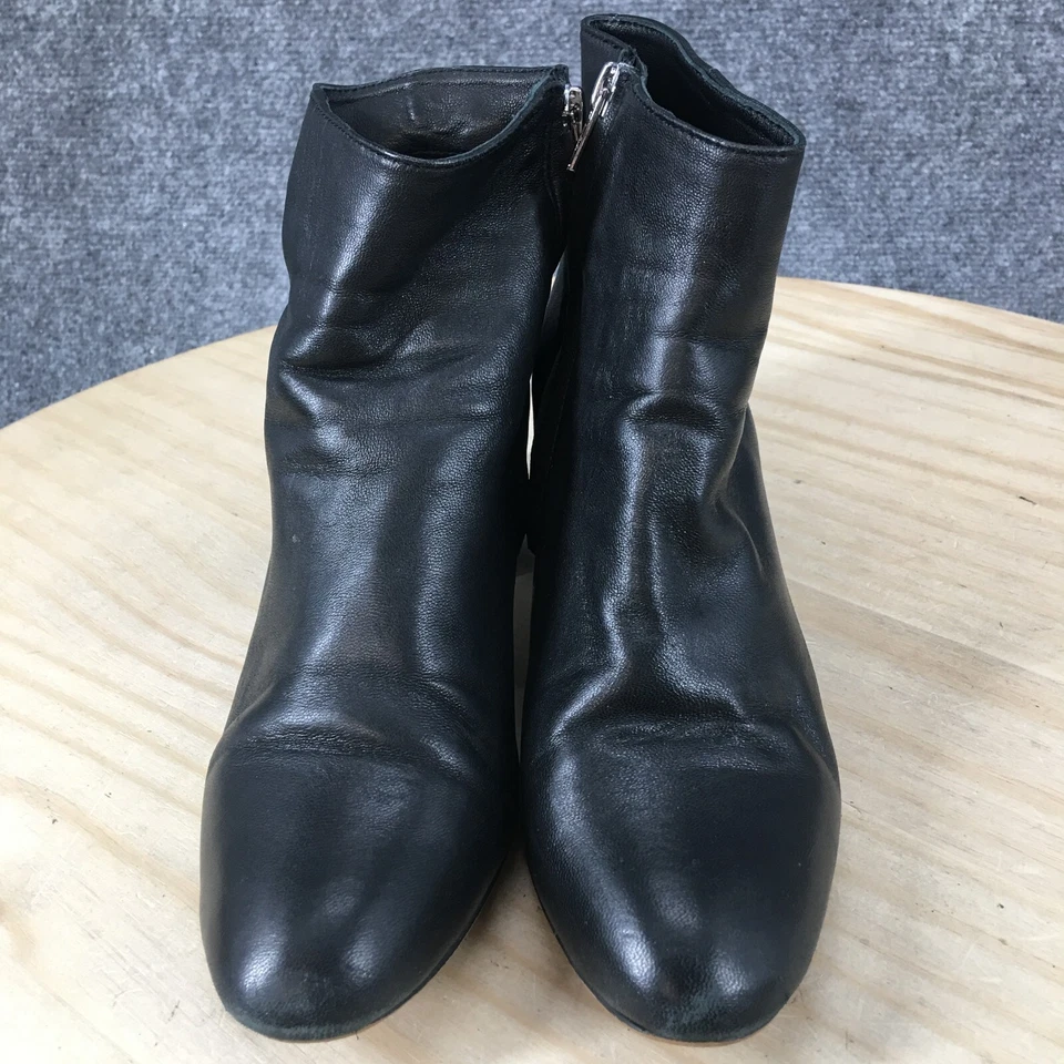 J Jill Botas Mujer 6 Brigitte Informales Cremallera Lateral Botín al Tobillo Negro Cuero Tacones Foto 4 de 4