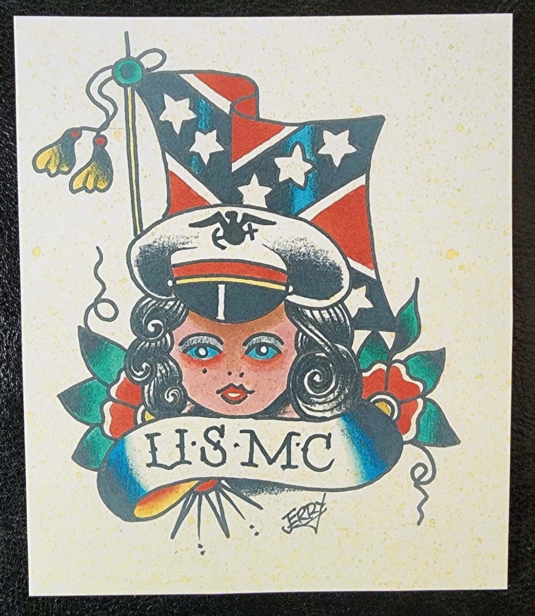 Traditional American Tattoo　ジェリースワロウ Sailor Jerry Style Swallow American Traditional Tattoo Flash