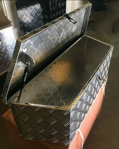 35"L Aluminum Tongue Underbody Tool Box w/Lock Trailer RV Tool Storage Bed - 第 9/11 張圖片