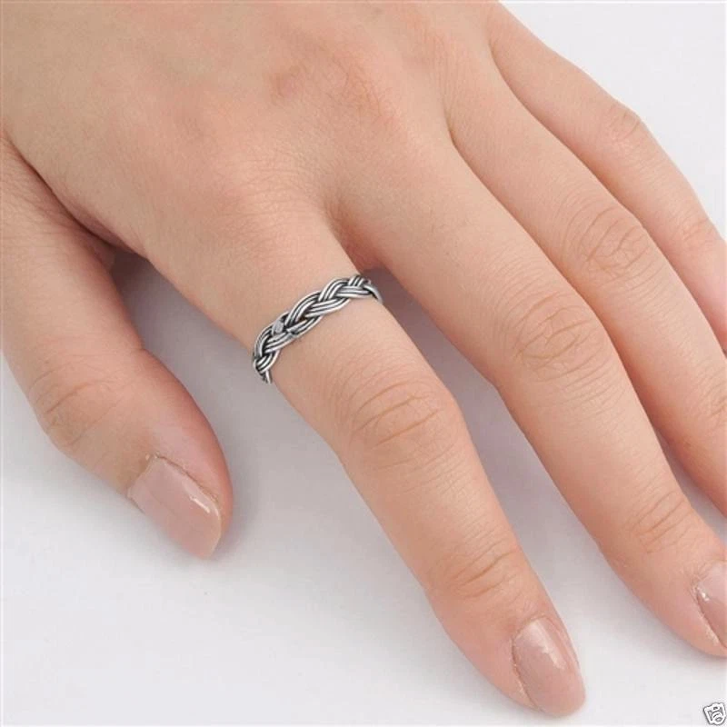 Silver and gold shop braided ring
