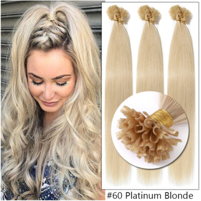200 Strähnen Keratin Bonding Remy Echthaar Extensions Haarverlängerung Lang 60cm