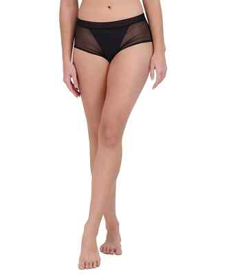 Steve Madden Damen Netz Boyshort Unterwäsche, Schwarz, M