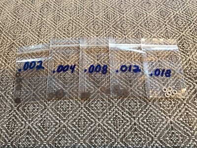 TRIGGER & SEAR STAINLESS SHIM PACK, 1/8 ID SHIMS, CROSMAN 2240, 2300, 1377, 1740