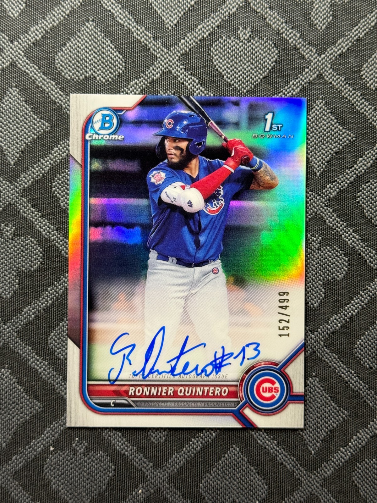 2022 Bowman Chrome Prospect Auto Refractor /499 Ronnier Quintero #CPA-RQT Auto