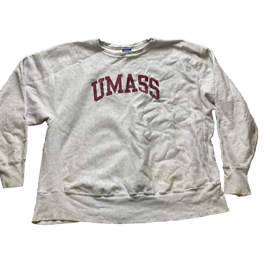 VTG Champion Sweatshirt Adult 3XL UMASS Reverse Weave Gray VTG Champion Sweatshirt Adult 3XL UMASS Reverse Weave Gray