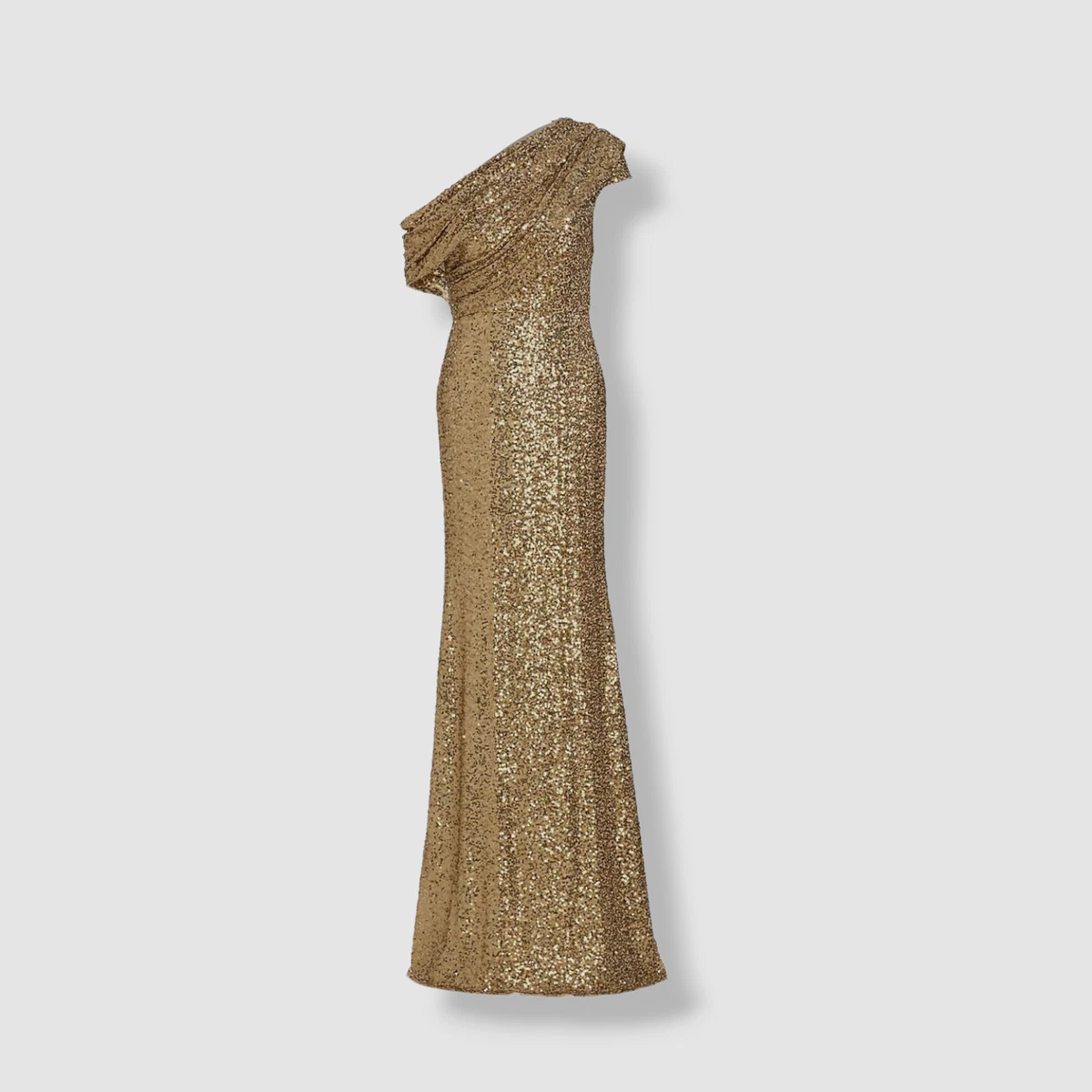 Robe De Soirée à Paillettes Dorées Badgley Mischka Taille 2 - Dos Nu, Capuche