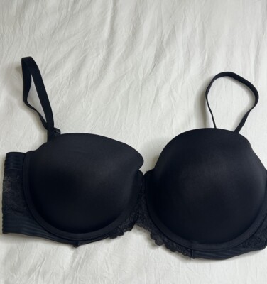 38D Maidenform Self Expressions Multiway Convertible Black Push-Up Bra Lace