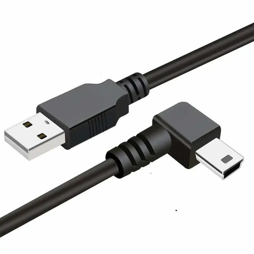 Right Angle Mini USB Cable Fast Data Sync Lead Charger Camera PC 2 Metre Black - Picture 5 of 10