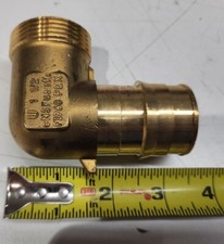 1-1/2" Brass 90 Elbow No Lead PEX-a Barbed x MNPT F1960 80psi for Potable Water