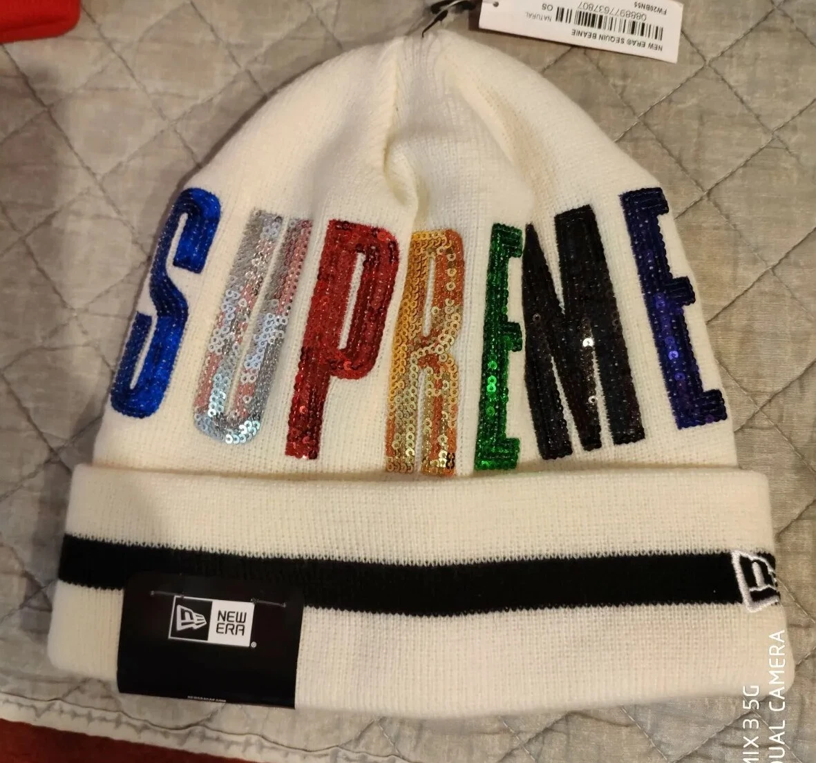 Supreme new era mohair paillettes beanie FW20BN55 NEUF AVEC ÉTIQUETTES 