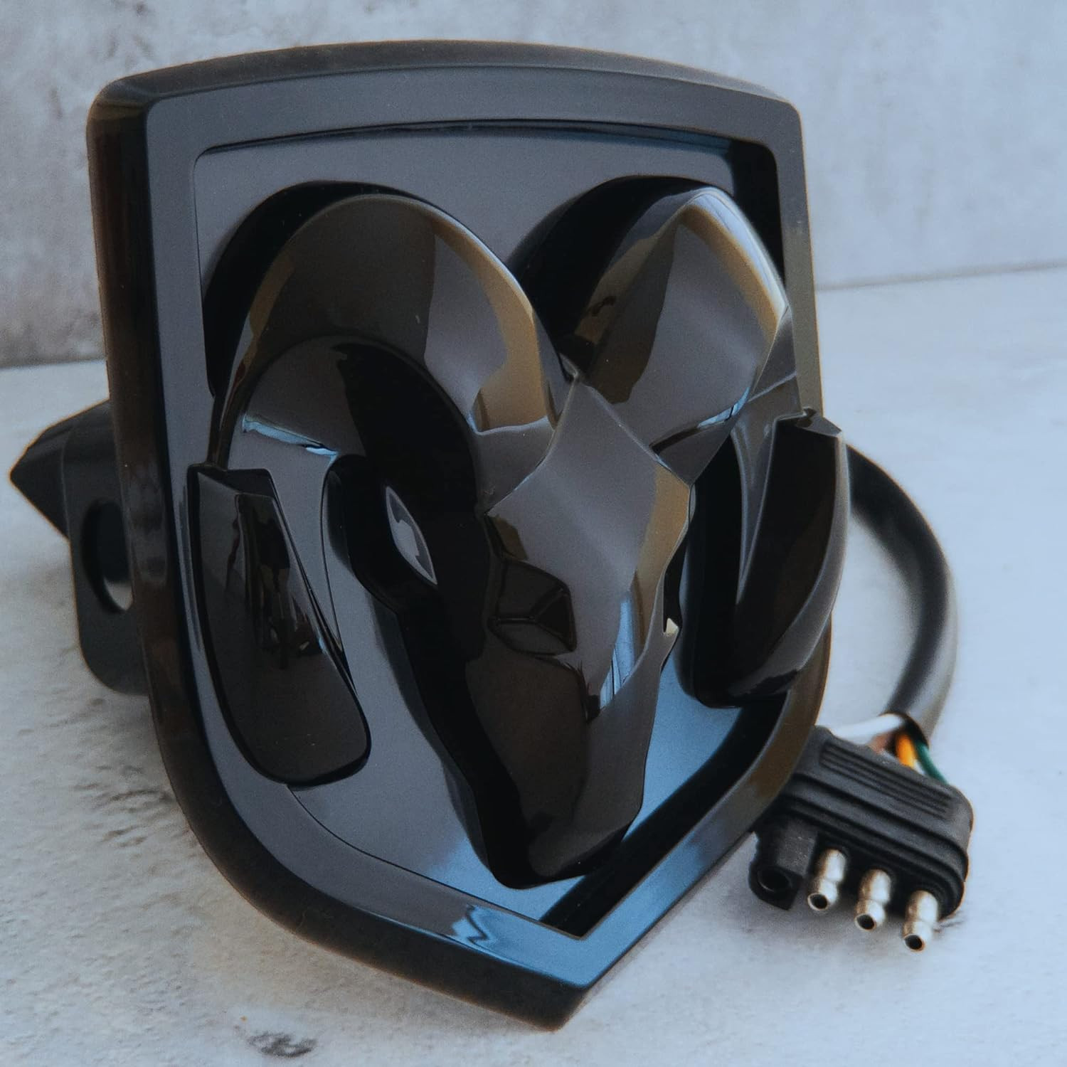 For Dodge Ram Tow Hitch Officially Licensed LED RAM Hitch Cover (Black)