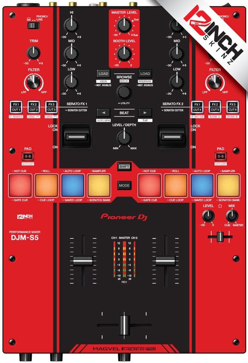 Pioneer DJM-S5 Skin Red Black | eBay Pioneer DJM-S5 Skin Red Black | eBay