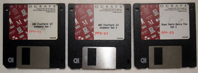 Vintage, Original, Micrografx ABC FlowCharter 3.0 - 3 x 1.44MB HD 3.5'' Disks