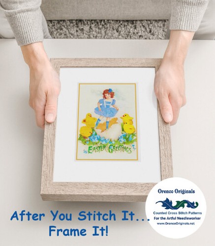 Orenco Originals Vintage Easter Bunny Cross Stitch Pattern - Counted Cross Stitch Design