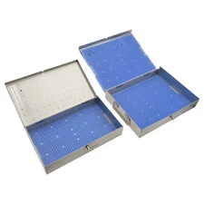 Sterilization Tray Case Single Layer Sterilising Box with Silicone Pad Aluminium