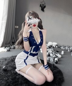 Women Sexy Lingerie School Girl Sailor Dress Cosplay House Maid Uniforms Costume