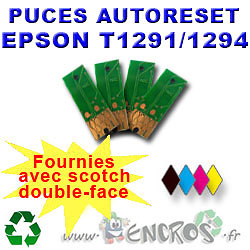 Puces T1291 pour cartouche Epson réinitialisation automatique