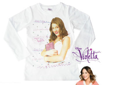 Violetta Disney maglietta manica lunga T-shirt cotone 100% bambina ragazza  | eBay