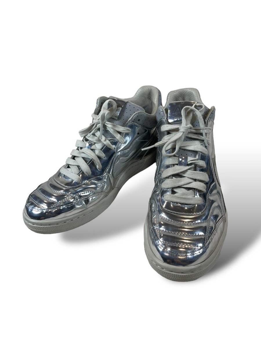 NIKE 47 Ag 8682 Air Silver Leather AIR Chrome Sneakers size | eBay