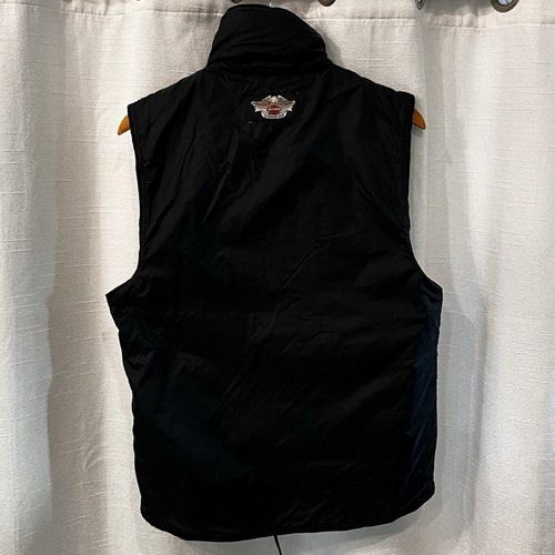 Harley Davidson Heated Vest Wired Black Nylon Full Zip Mens Small Moto READ - Picture 3 of 13