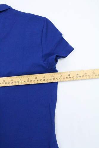 Tommy Hilfiger Womens Slim Fit Mesh Long Sleeve Polo Dress Pique Blue Button - Picture 14 of 17
