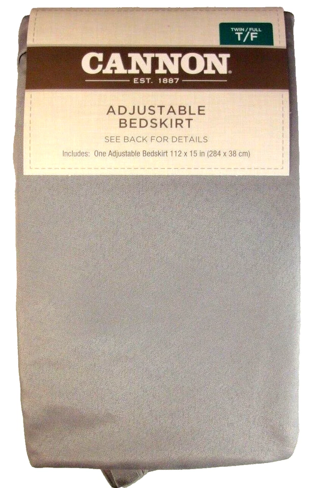 Falda de cama Cannon sólida ajustable doble/completa - gris/gris Foto 4 de 4