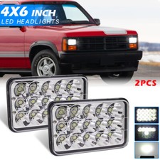 For Dodge Dakota Pickup 1987-1990 Chrome 4x6 Led Headlights Hilo Sealed Beam For Dodge Dakota Pickup 1987-1990 Chrome 4x6 Led Headlights Hilo Sealed Beam