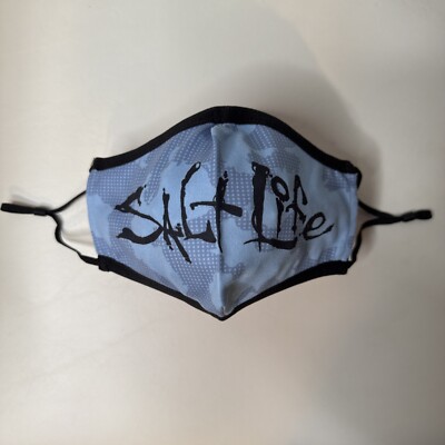 Salt life Face Mask Blue Signature Design. Draw String Tightening. Adult Size. ￼