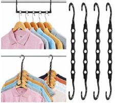 10Pc Space Saving Hanger Clothes Coat Organiser Multi Hook Magic Wonder Closet