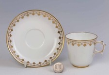 SEVRES Luxurious Gold Decoration Cup  Saucer White First Class 1891, 1890
