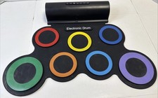 Electronic Drum Set, 7 Pads Electric Drum Pad Roll up Built-in Speaker