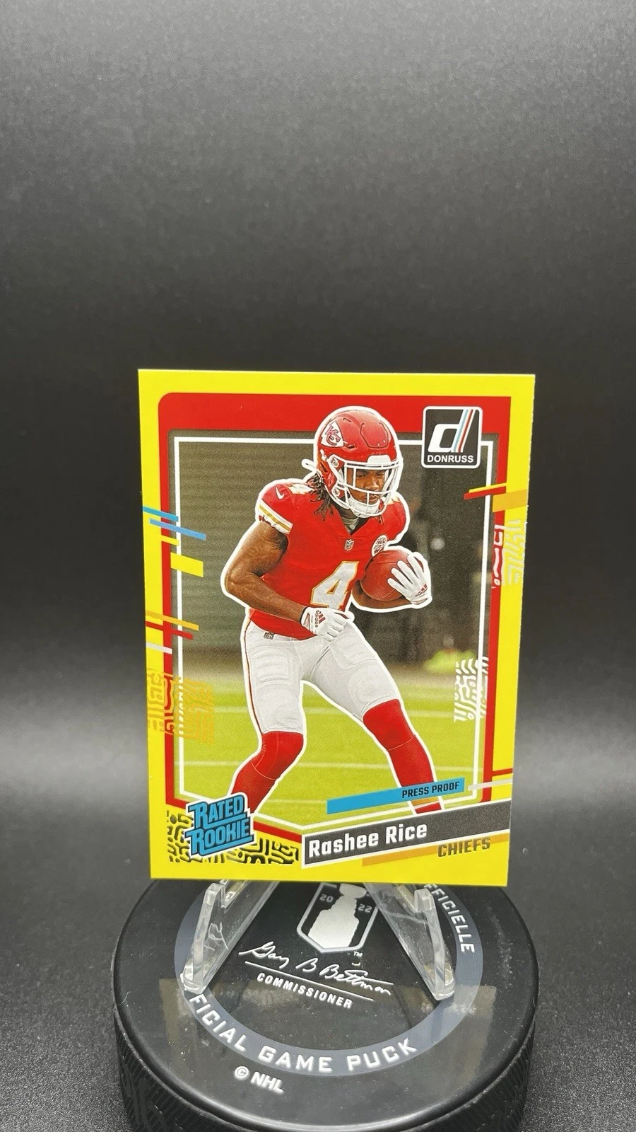 2023 Donruss #350 Rashee Rice Press Proof Yellow Rated Rookie RC Chiefs