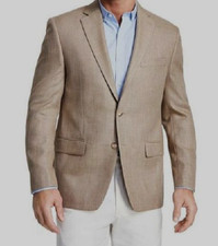 Michael Kors Men's Beige Classic-Fit Textured Sport Coat Suit Jacket Size 42L
