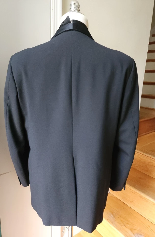Chaqueta de Esmoquin Lord West Mantón Solapa Años 60 De Colección Talla 42R Negra Foto 4 de 4