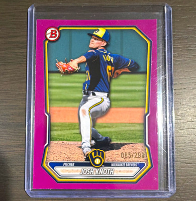 2026 Bowman Paper Josh Knoth PROSPECT Fuschia Border /299 #BP-113 Brewers