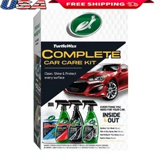 Complete Car Care Kit 4 Piece Wax Wash Tire Shine Interior Detailing Set New