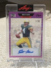 Brett Favre Auto /10 2022 Leaf Pro Set Pure Purple SSP 1/10 Packers Legend