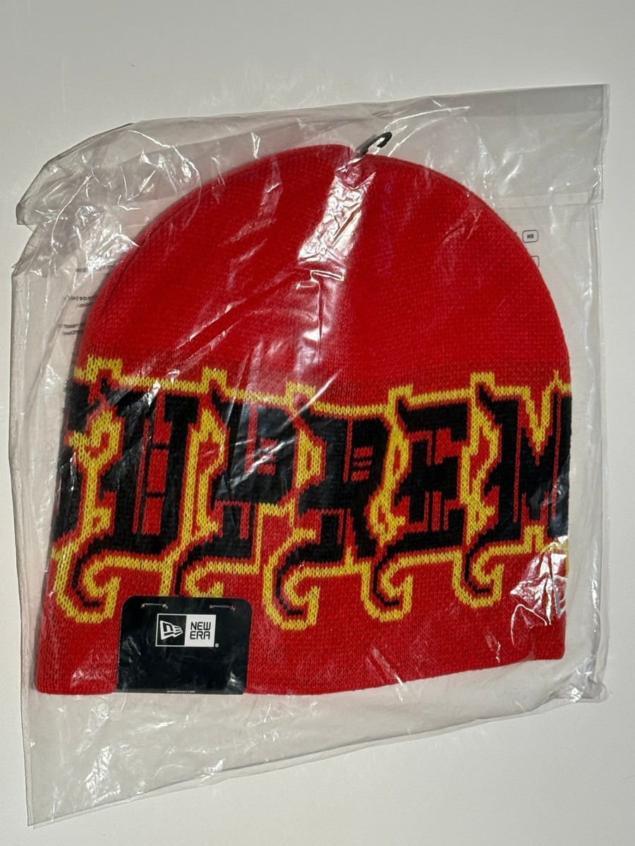 Supreme X New Era Outline Beanie Red w/ red box logo FW25 (IN HAND