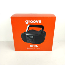 CD Player Boombox Portable Radio Onn Groove Digital FM CD-R/RW AC/DC Power Adapt