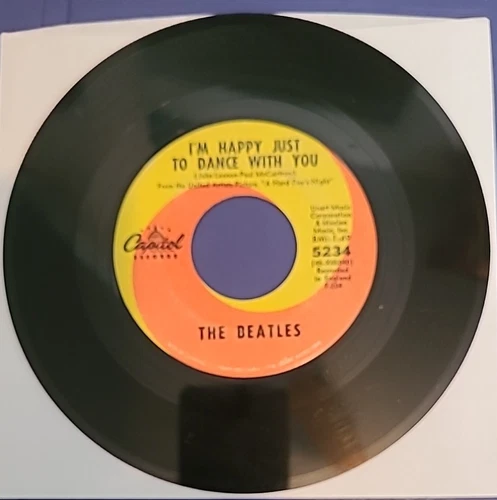 The Beatles  "I'm Happy Just To Dance With You 45 rpm (1964) Capitol 5234 -VG+