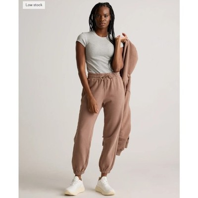 Quince Organic Heavyweight Fleece Boyfriend Sweatpants Brown Size XL