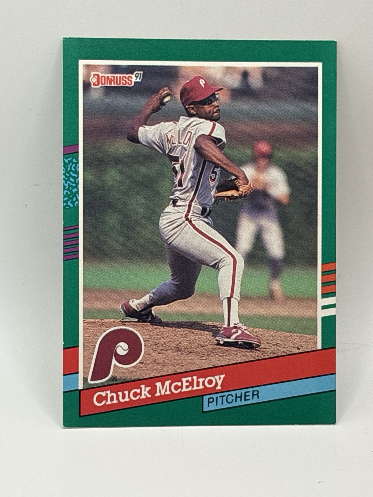 1991 Donruss - Chuck McElroy #709 Red Stripes on Right Border