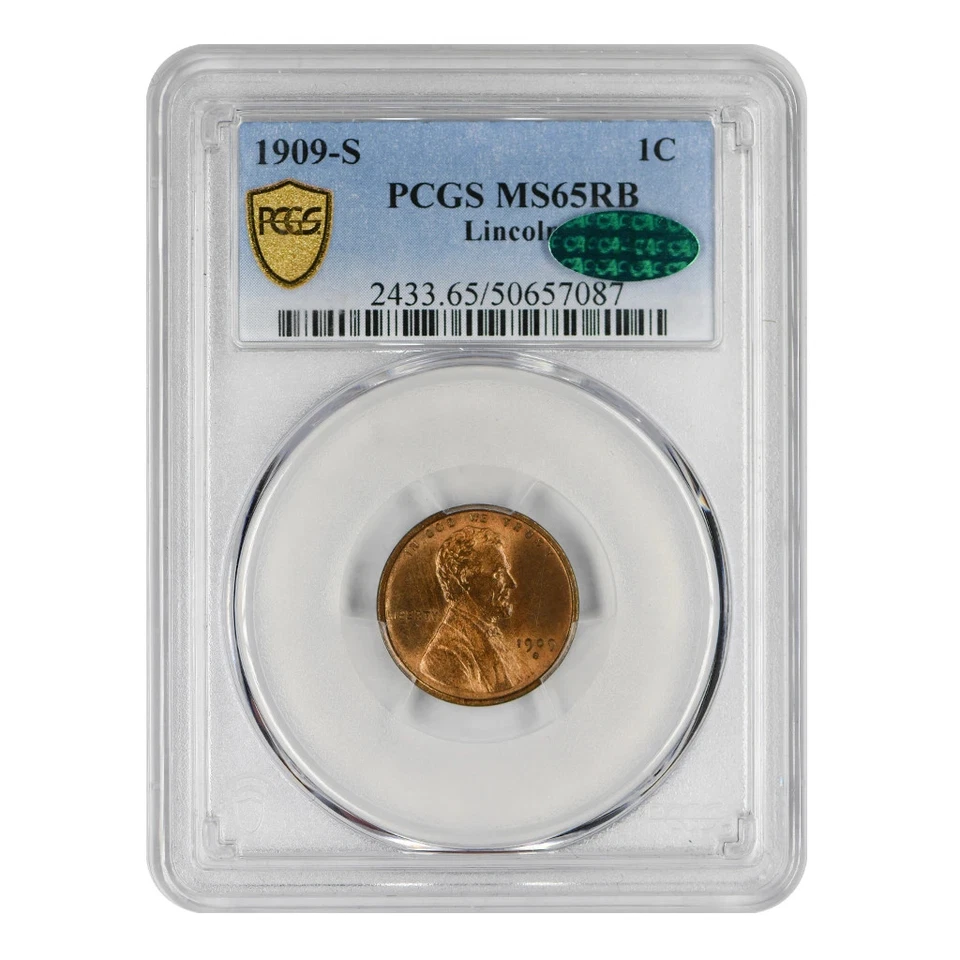 1909-S Lincoln Wheat Cent PCGS MS-65 RB CAC - Image 3 of 4