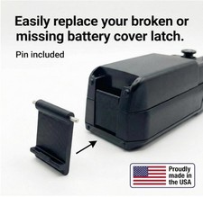 2-PACK Uniden SDS100 Carbon Fiber Battery Door Clip Lock Latch with Hinge Pins