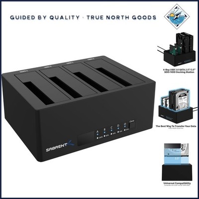 4-Bay USB 3.0 Docking Station for SATA HDD and SSD with Offline Clone Function
