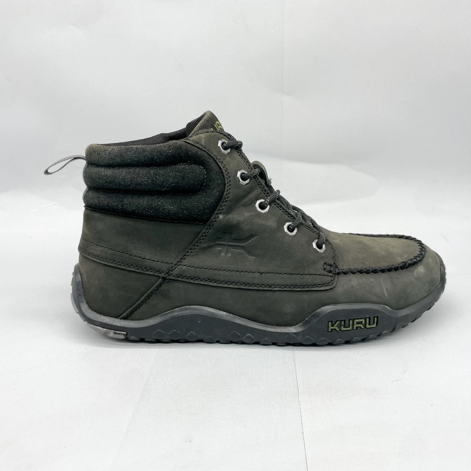 Kuru Quest Mens 11.5 M Black Leather Hiking Boots Shoes Outdoor Comfort Rugged