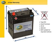 Battery fits RELIANT FOX ROBIN RIALTO 73 to 02 Hella 055 330A 40Ah 4Yr Warranty