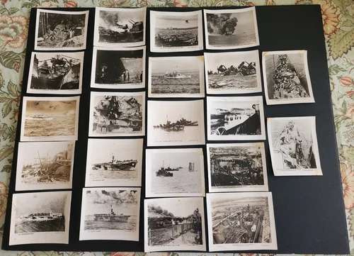 Vintage WWII WW2 US Navy Military Photos Ships Kamikazee Action Lot of 22