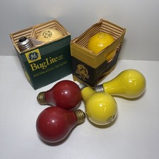 Vintage Red And Yellow Light Bulb Lot Of 7. General Electric 25w 60w 100w