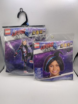 The Lego 2 Movie Deluxe Childs Costume Disguise LUCY Sz L/G (10-12) + Wig Bundle